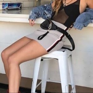 LF Seek the Label color block ribbed mini skirt